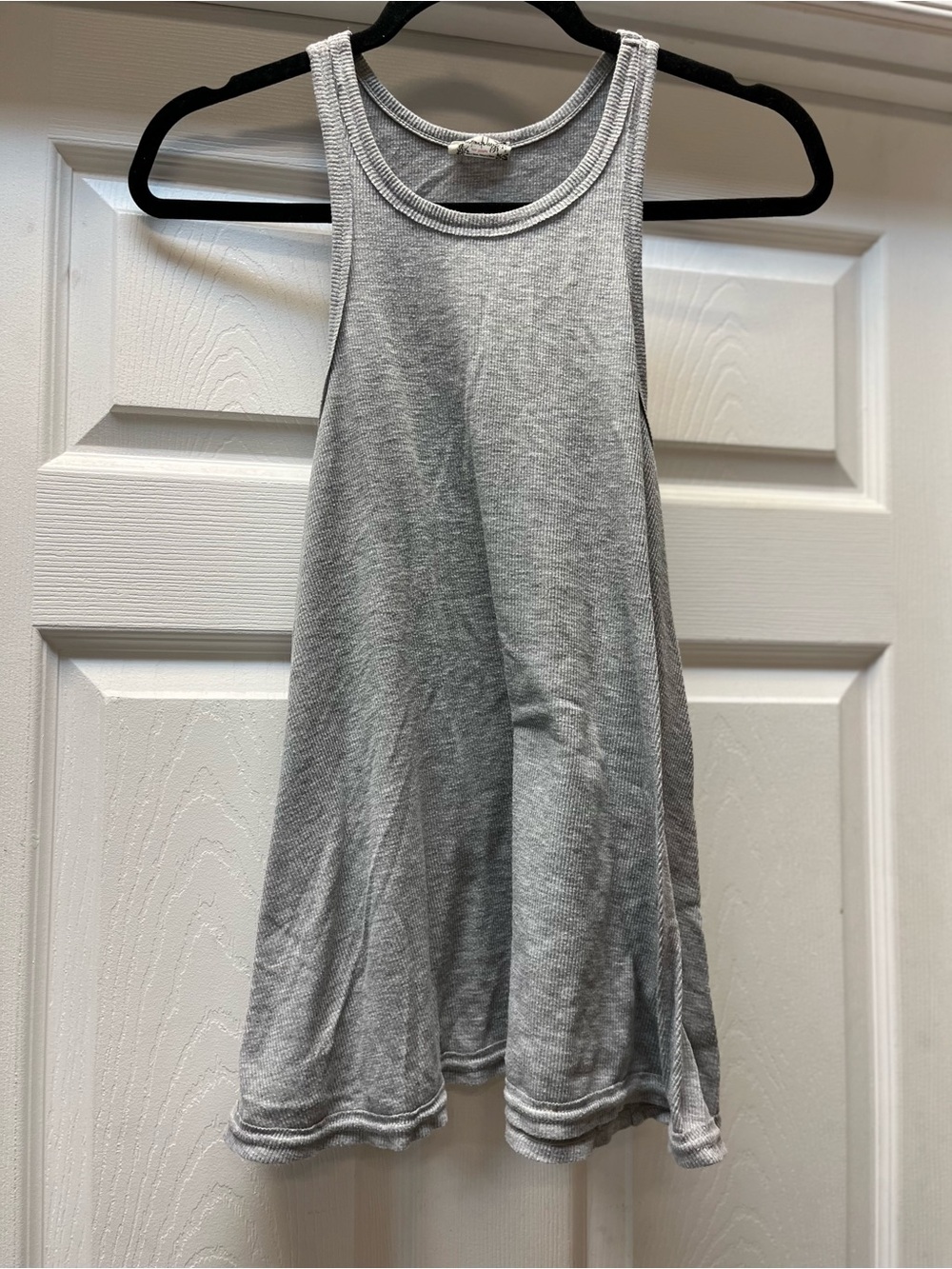Free People Light Grey Ribbed Swing Tank